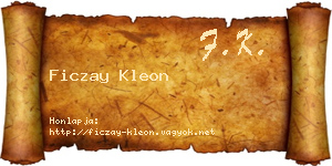 Ficzay Kleon névjegykártya